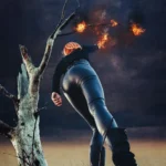 Fotografo dark Imperia - modella testa fuoco alberi corvi cielo tempestoso