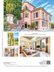 Pagina interna di Engel Volkers Magazine con reportage fotografico di villa di lusso a Sanremo, Liguria